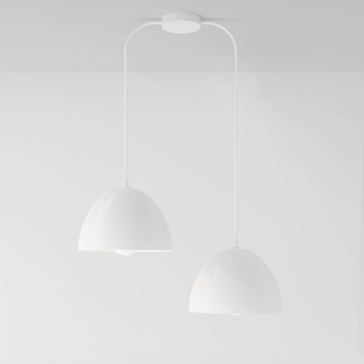 Seesa Offset 18 Pendant Light in Matte White Pendant Lights