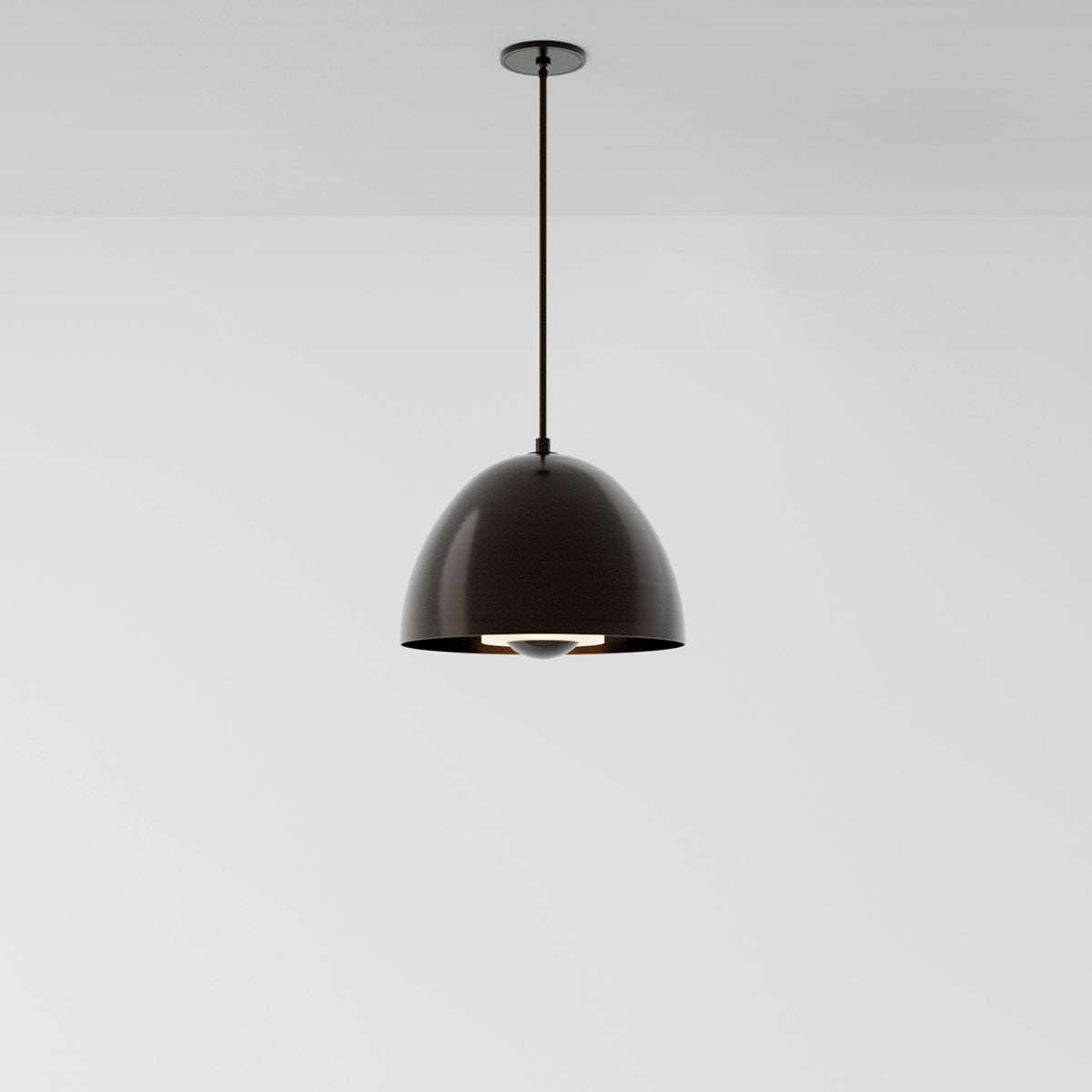 Seesa Single 18 Pendant Light in Black Brass Pendant Lights