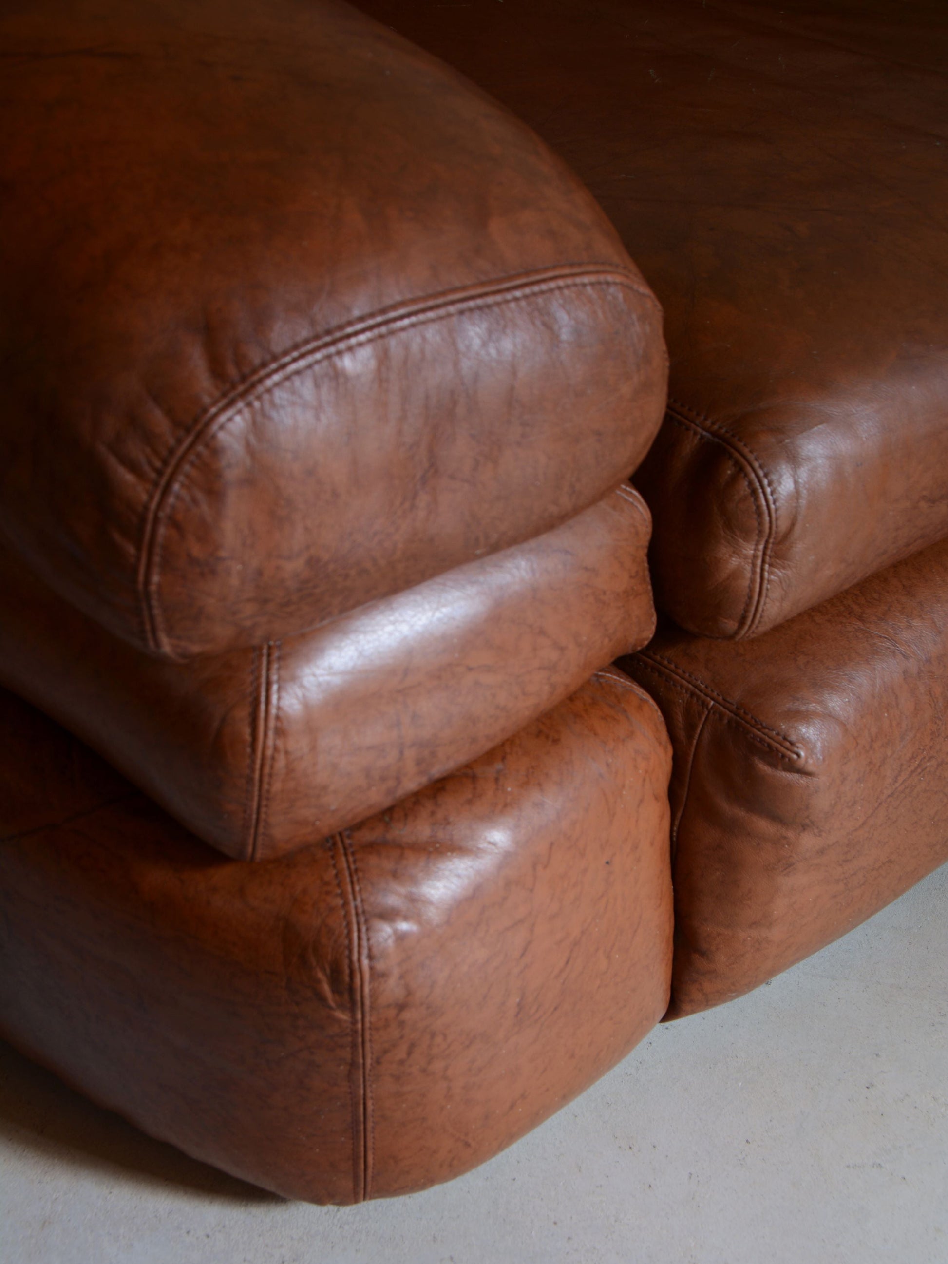 Straccio Armchair and Pouf Set by De Pas, Durbino & Lomazzi for Zanotta in Original Leather Chairs
