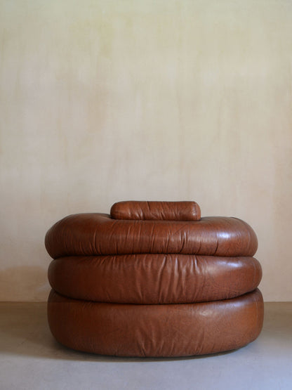 Straccio Armchair and Pouf Set by De Pas, Durbino & Lomazzi for Zanotta in Original Leather Chairs