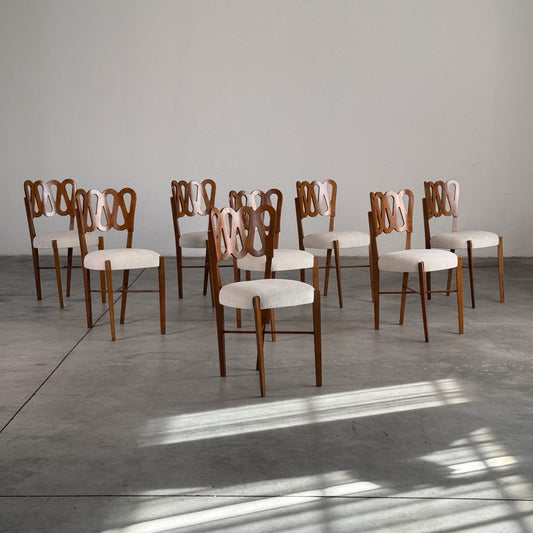 Set of 8 "969" Volute Chairs for the VI Triennale by Gio Ponti, Montina, 1970s Dining Chairs