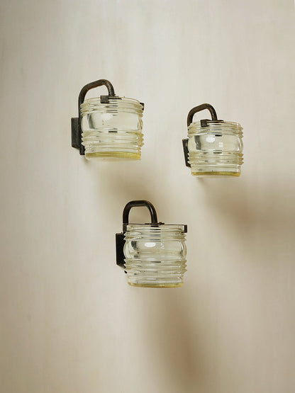 Set of 3 Wall Lamps by Tito Agnoli for Oluce, 1960s Sconces