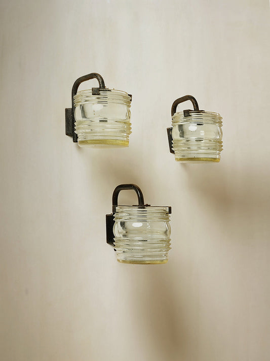 Set of 3 Wall Lamps by Tito Agnoli for Oluce, 1960s Sconces