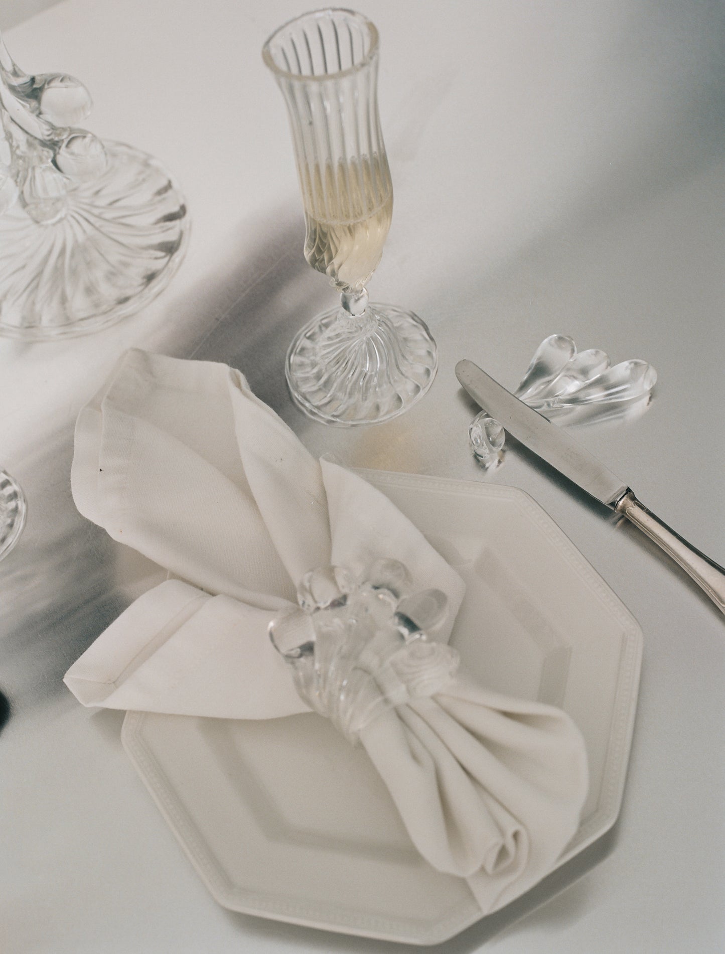 Set of 4 Ondine Napkin Ring Glassware