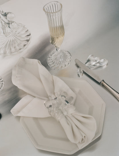 Set of 4 Ondine Napkin Ring Glassware