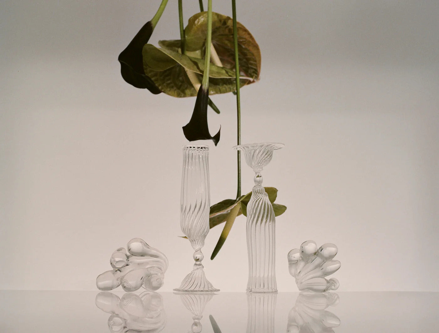 Set of 4 Tall Champagne Glasses Glassware
