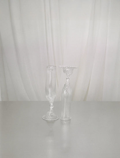 Set of 4 Tall Champagne Glasses Glassware