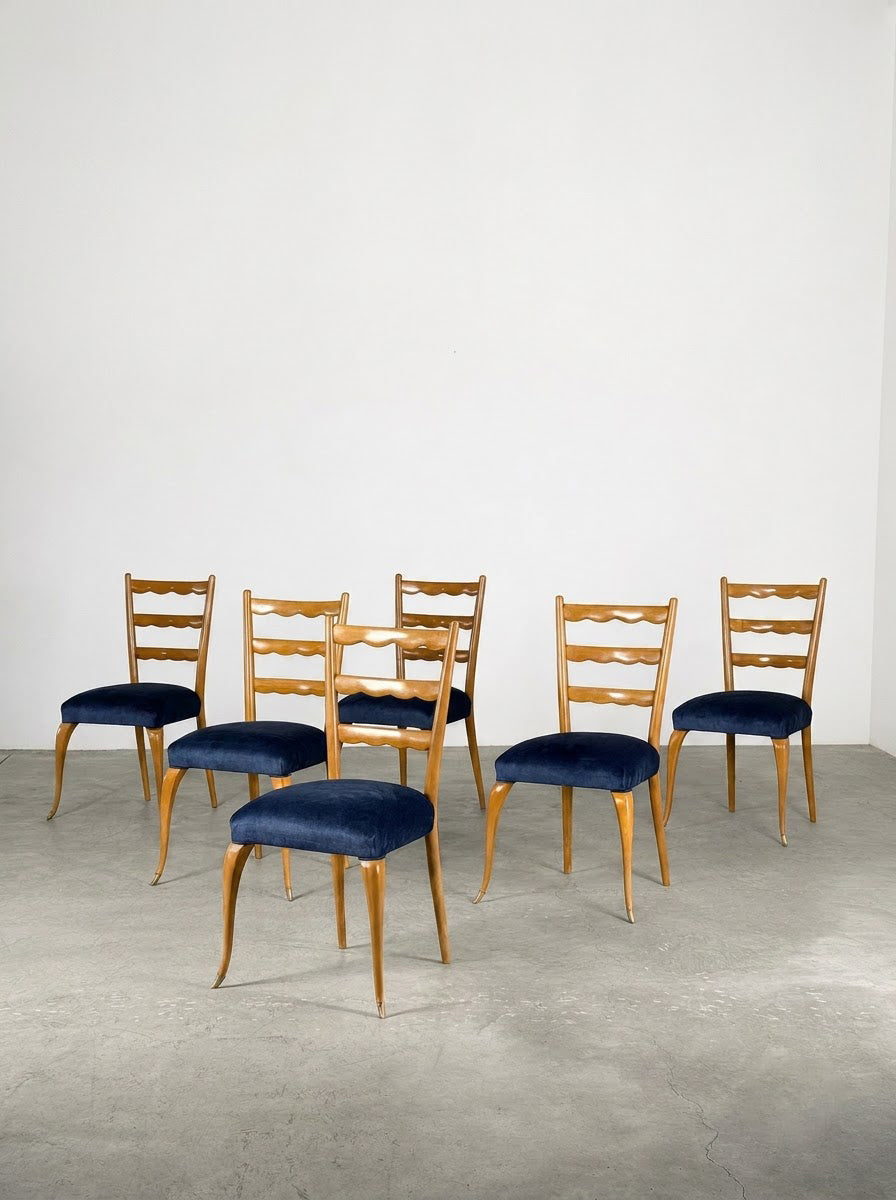 Set of 6 Dining Chairs by Paolo Buffa, Italy, 1950s Dining Chairs