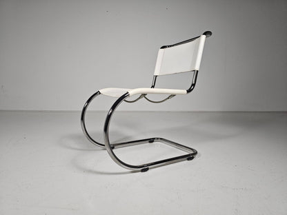Set of 6 Mies Van Der Rohe MR10 White Cantilever Dining Chairs for Thonet, 1980s Dining Chairs