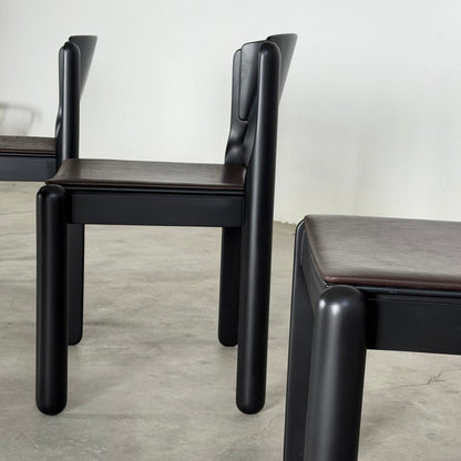 Set of 8 "Model 122" Dining Room Chairs by Vico Magistretti for Cassina 1970s Dining Chairs