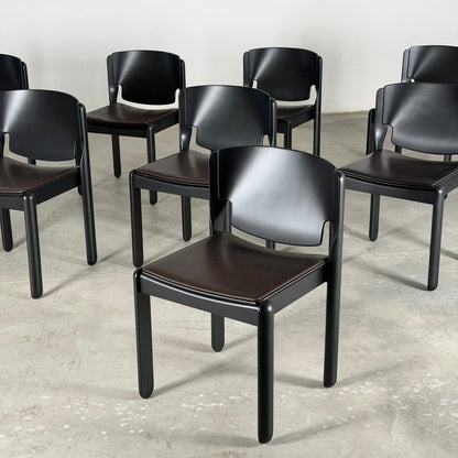 Set of 8 "Model 122" Dining Room Chairs by Vico Magistretti for Cassina 1970s Dining Chairs