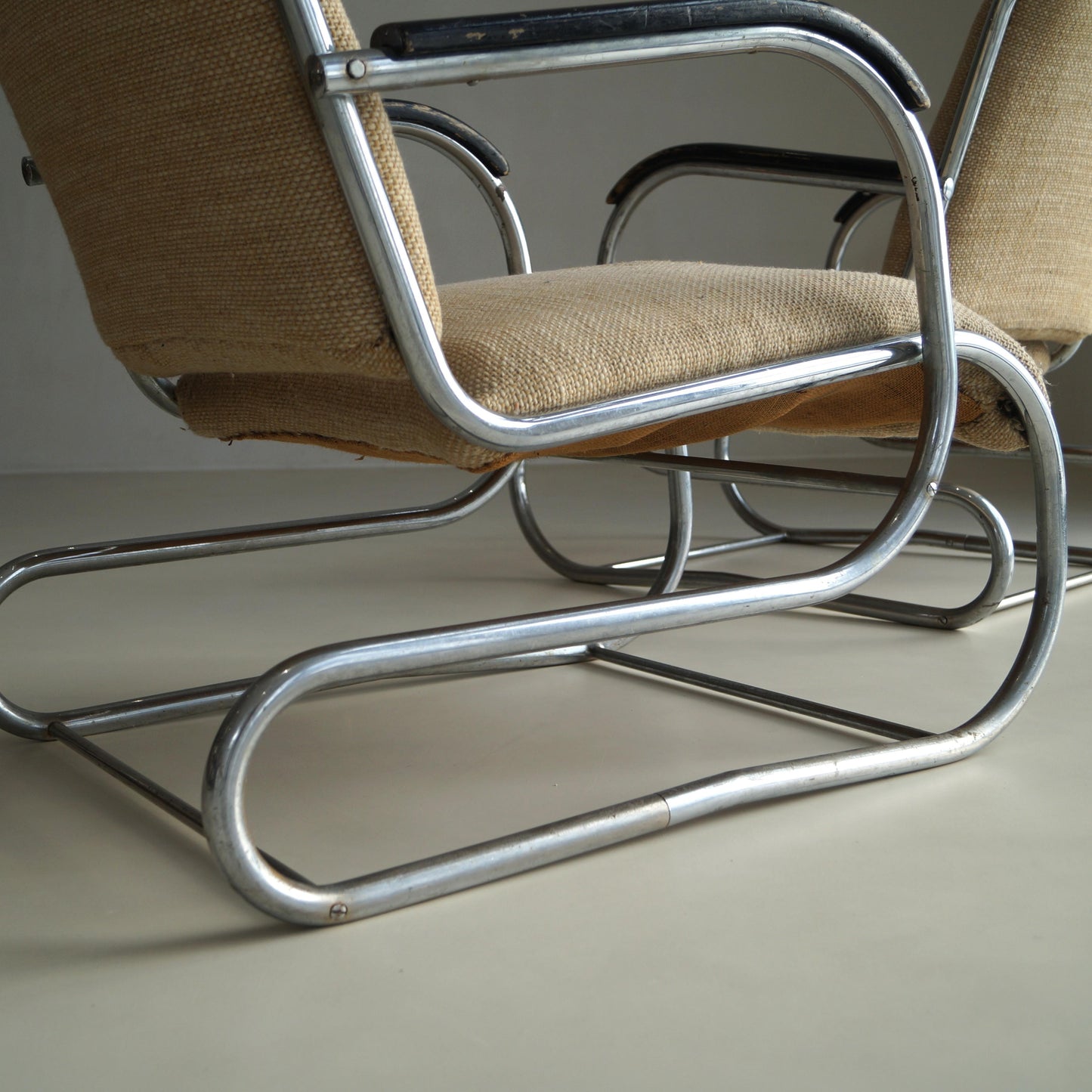 Set of Bauhaus Tubular Steel No.55 Lounge Chairs by Paul Schuitema for D3, 1930s Chairs