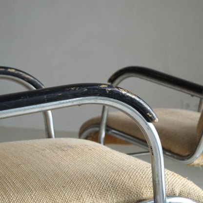 Set of Bauhaus Tubular Steel No.55 Lounge Chairs by Paul Schuitema for D3, 1930s Chairs