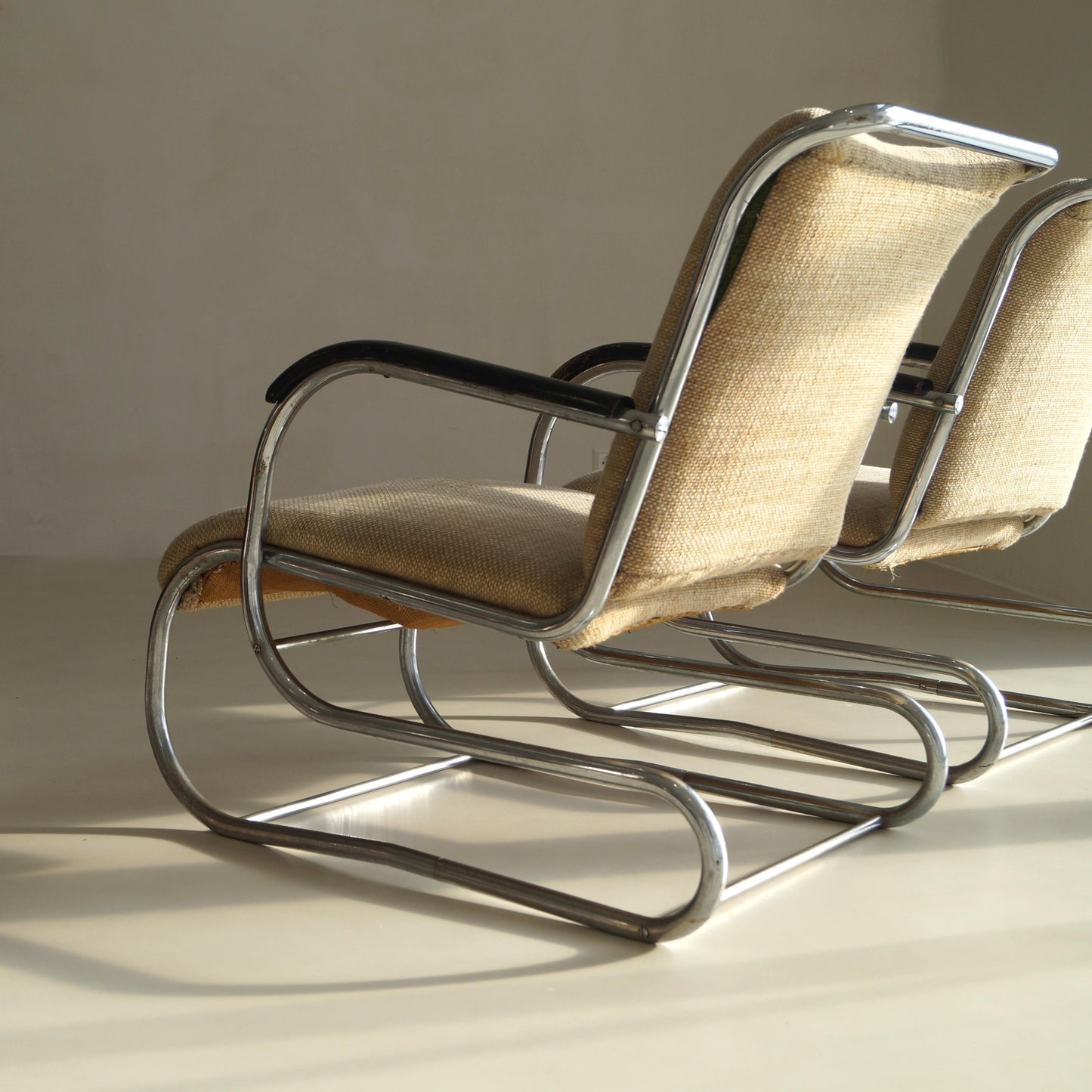 Set of Bauhaus Tubular Steel No.55 Lounge Chairs by Paul Schuitema for D3, 1930s Chairs