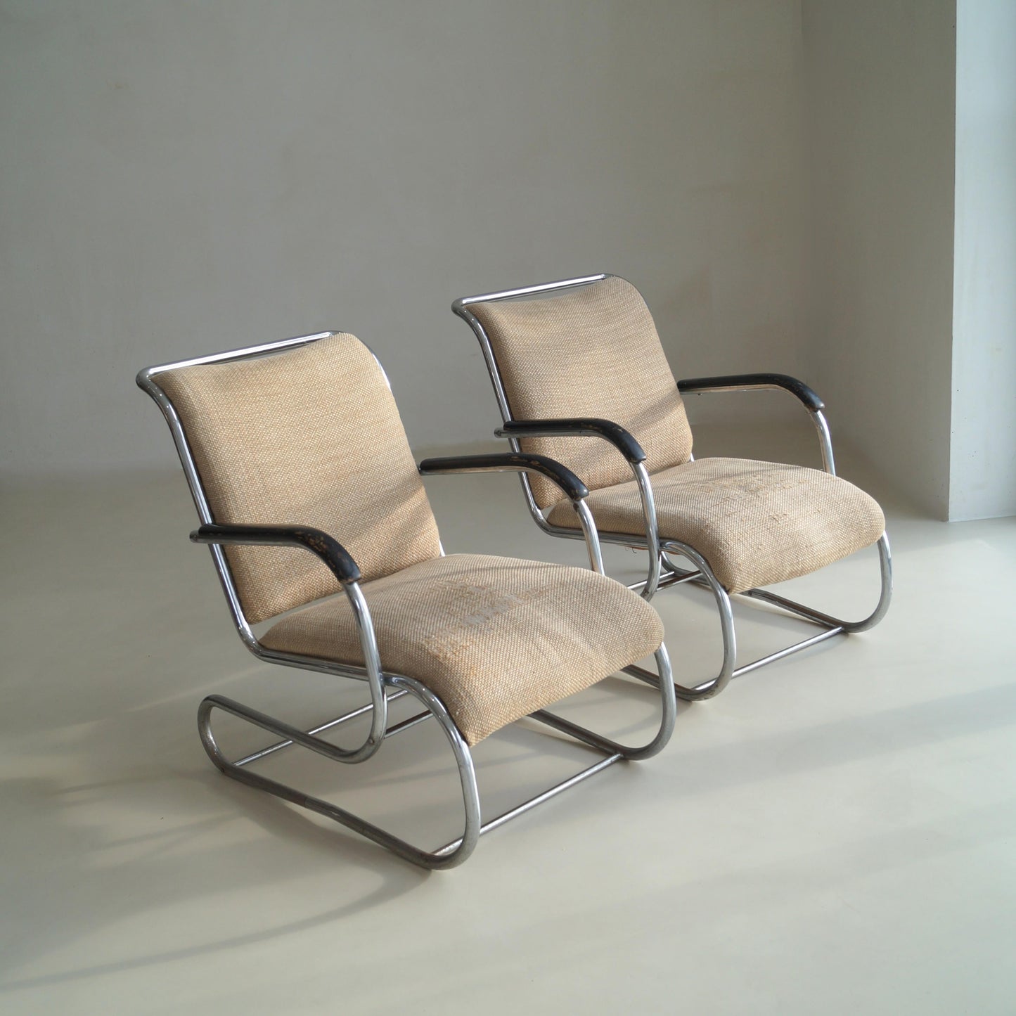 Set of Bauhaus Tubular Steel No.55 Lounge Chairs by Paul Schuitema for D3, 1930s Chairs