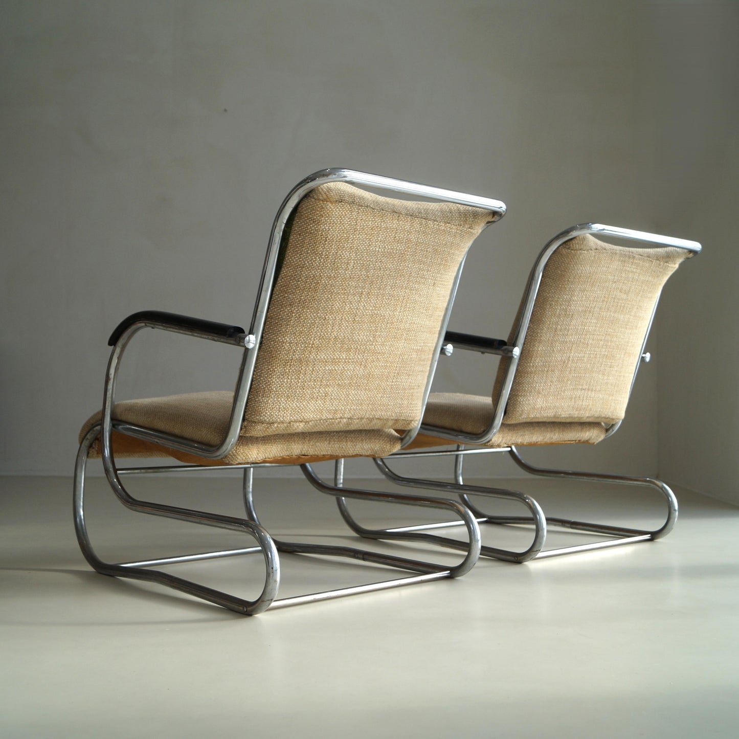 Set of Bauhaus Tubular Steel No.55 Lounge Chairs by Paul Schuitema for D3, 1930s Chairs