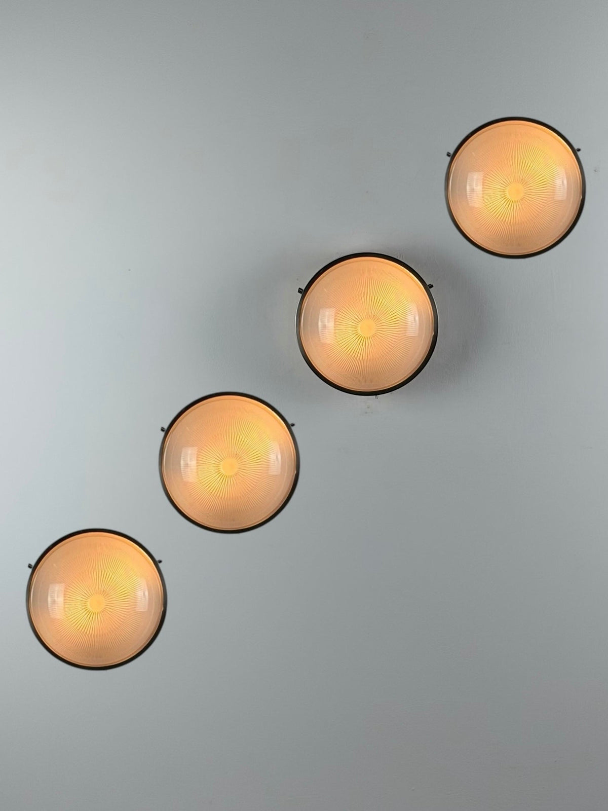Set of Four "Sigma" Ceiling or Wall Lights by Sergio Mazza for Artemide, 1960s Sconces