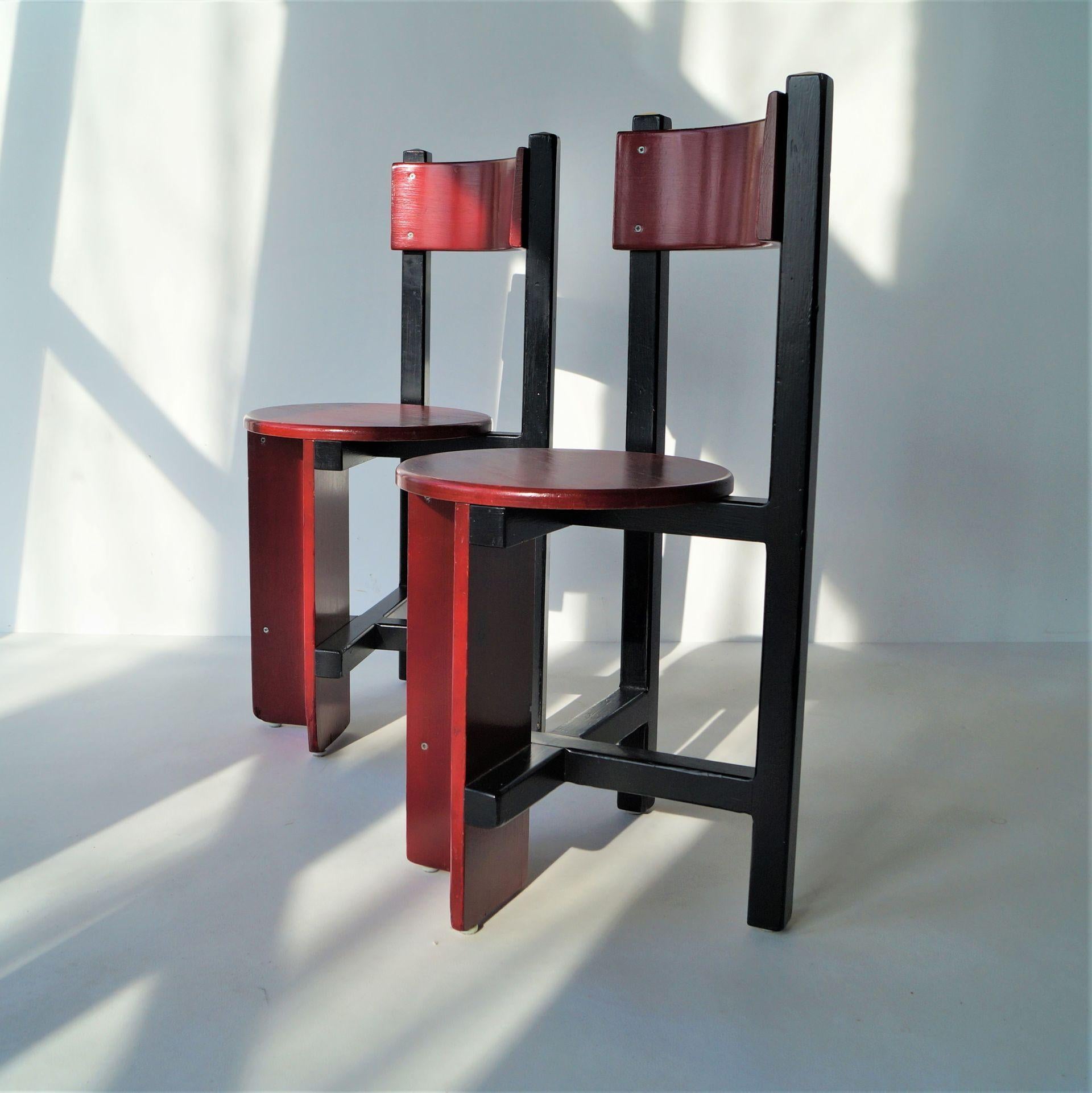 Set of Modernist 'Bastille' Chairs by Dutch Architect Piet Blom, 1960s Chairs