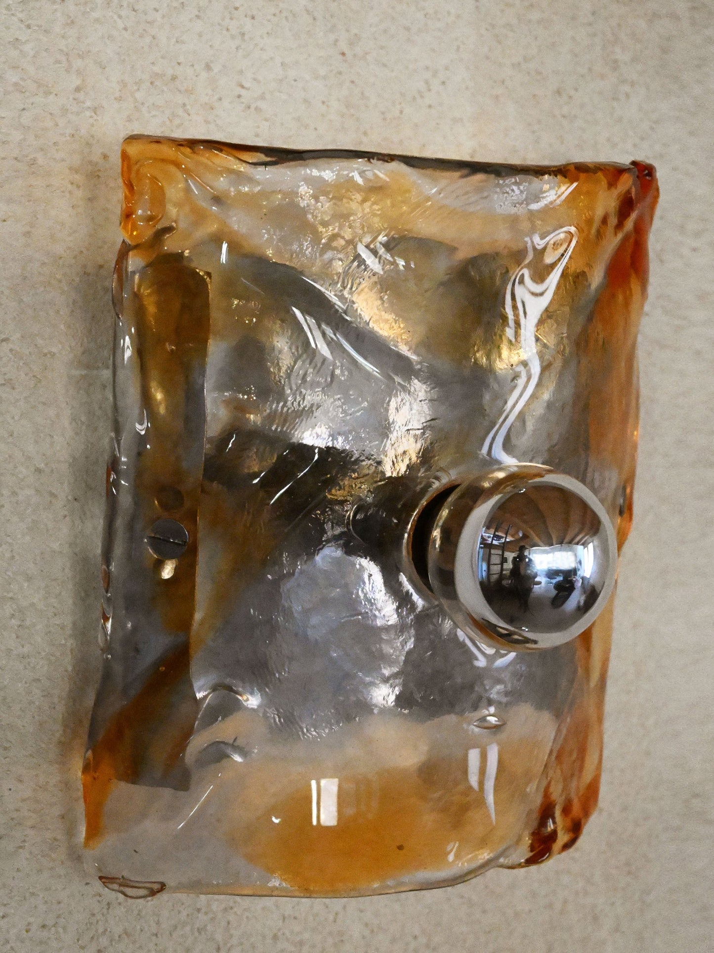 Set of Three Mazzega Wall Lamps, 1970s Sconces