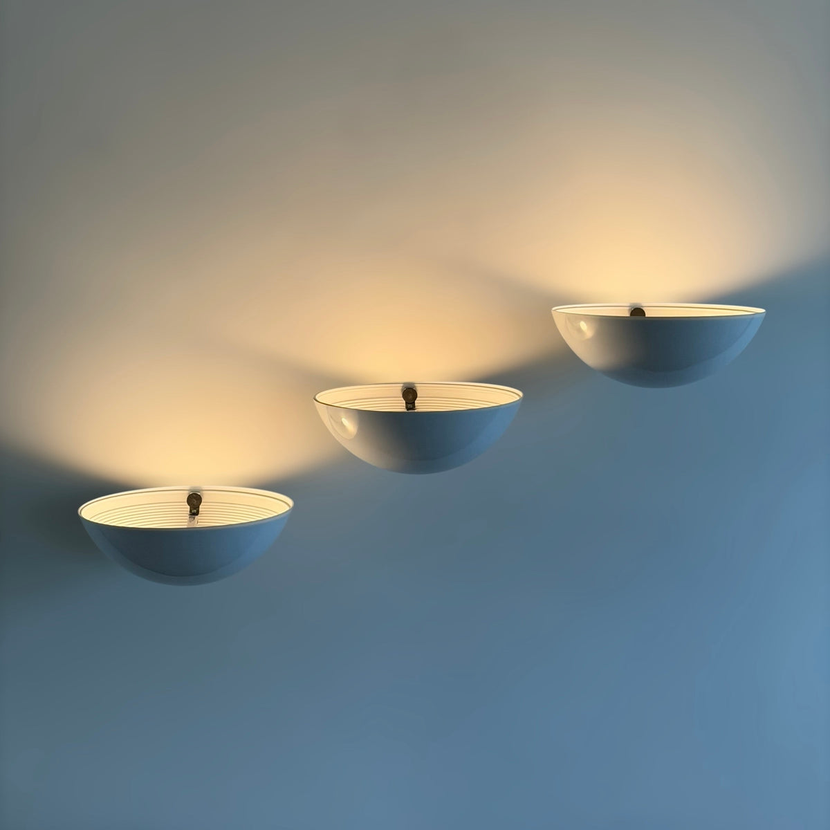 Set of Three Model 1222 Wall Lights by Elio Martinelli for Martinelli Luce, 1979 Sconces