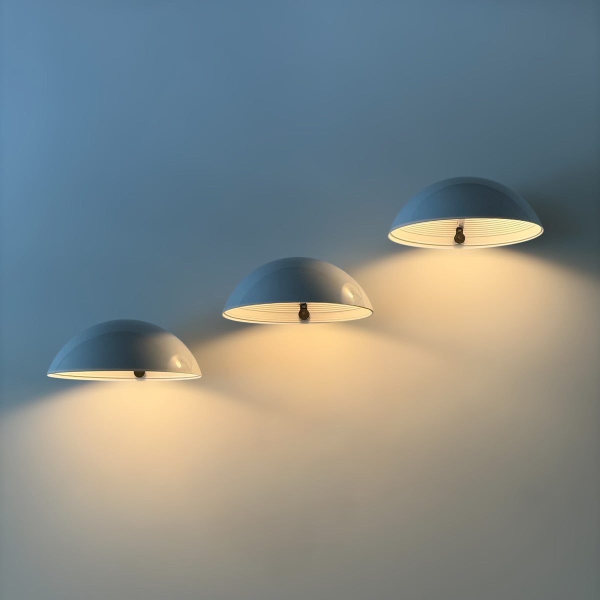 Set of Three Model 1222 Wall Lights by Elio Martinelli for Martinelli Luce, 1979 Sconces