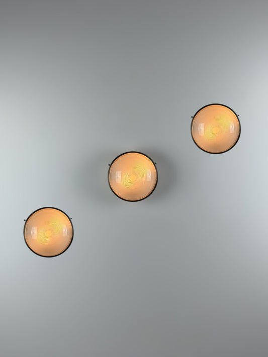Set of Three "Sigma" Ceiling or Wall Lights by Sergio Mazza for Artemide, 1960s Sconces