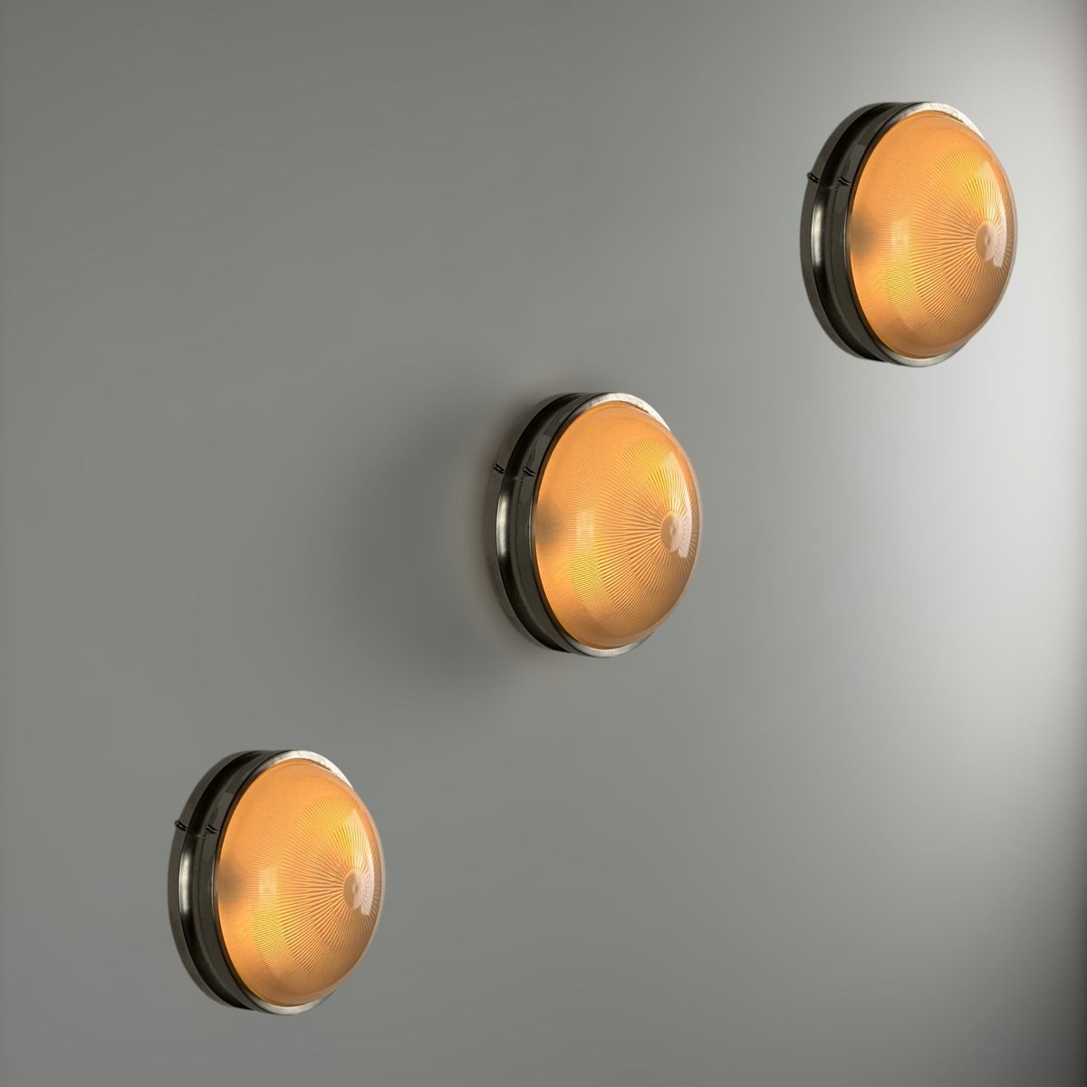Set of Three "Sigma" Ceiling or Wall Lights by Sergio Mazza for Artemide, 1960s Sconces