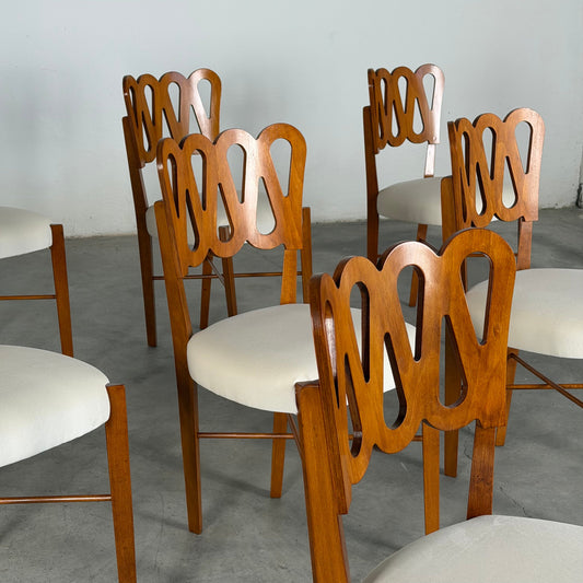 Set of 8 "969" Volute Chairs for the VI Triennale by Gio Ponti, Montina, 1970s Dining Chairs