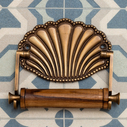 Shell Brass Toilet Roll Holder Hardware