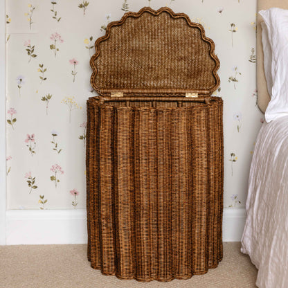 Shell Rattan Side Table & Laundry Basket End Tables