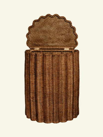 Shell Rattan Side Table & Laundry Basket End Tables