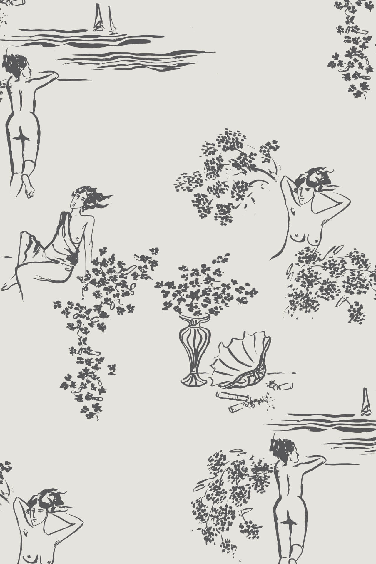 Sisters Wallpaper in Solstice by Papier