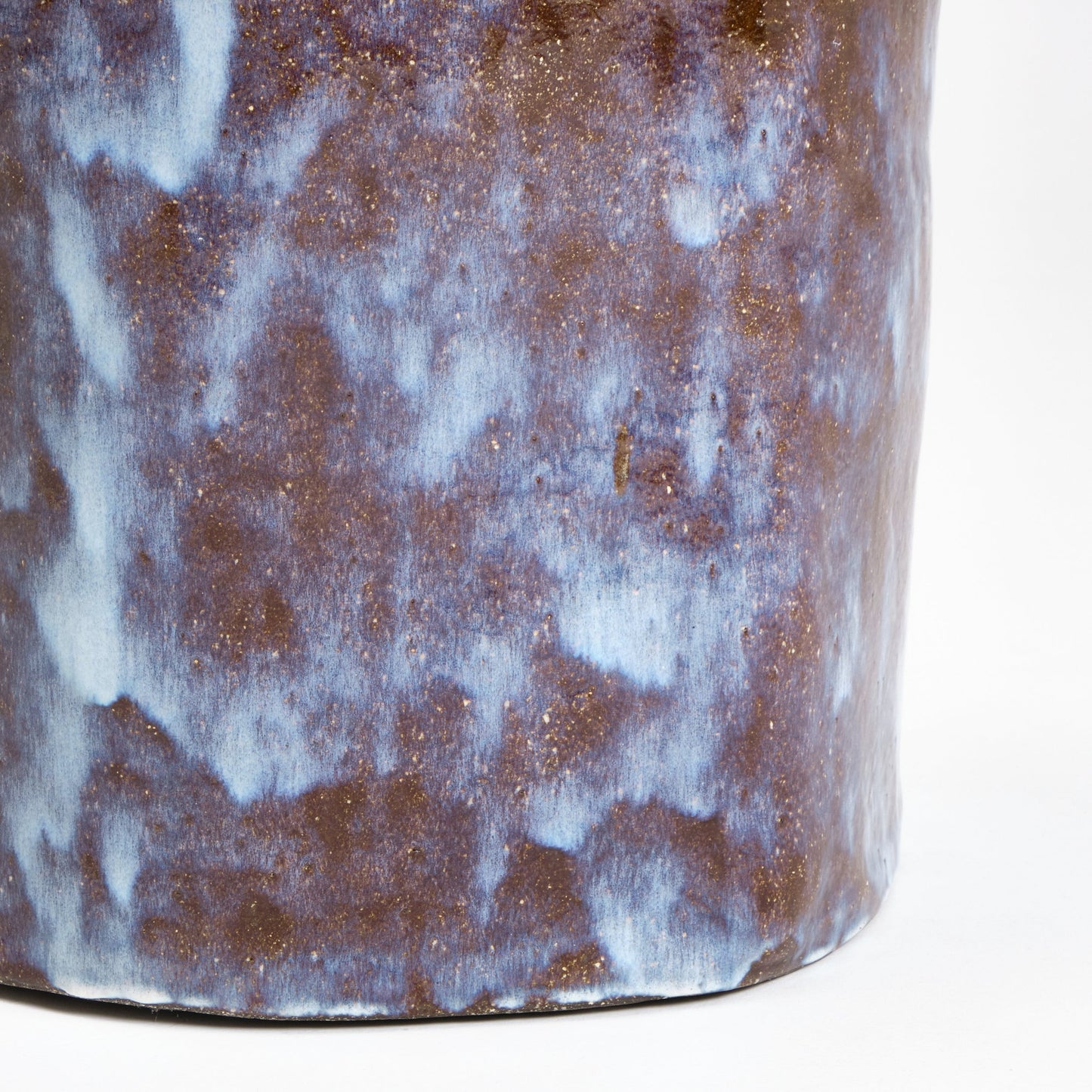 Small Ceramic Side Table in White on Brown End Tables