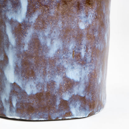 Small Ceramic Side Table in White on Brown End Tables