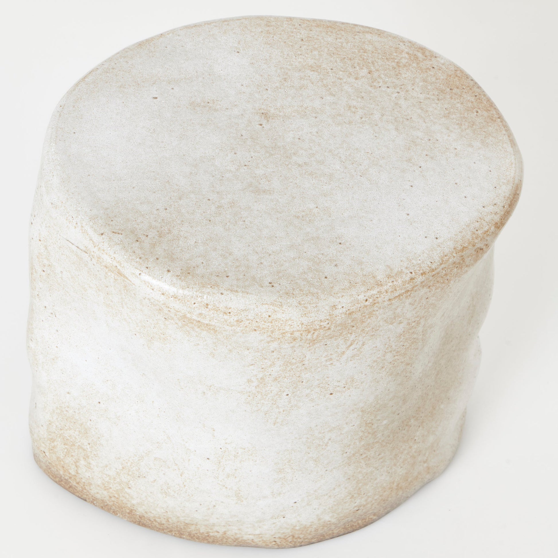 Small Ceramic Side Table in Coral White End Tables