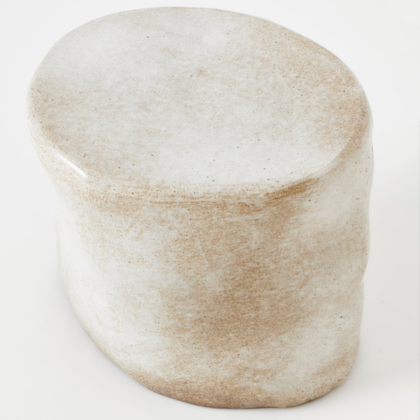 Small Ceramic Side Table in Coral White End Tables