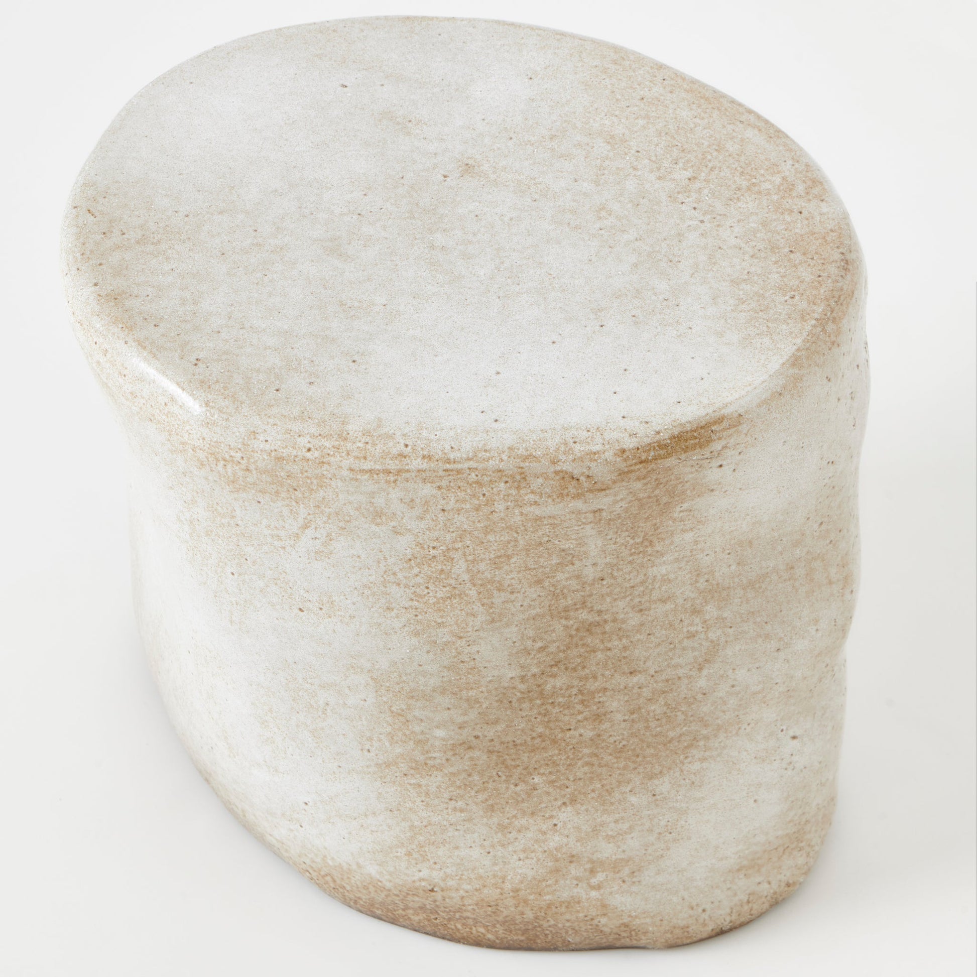 Small Ceramic Side Table in Coral White End Tables