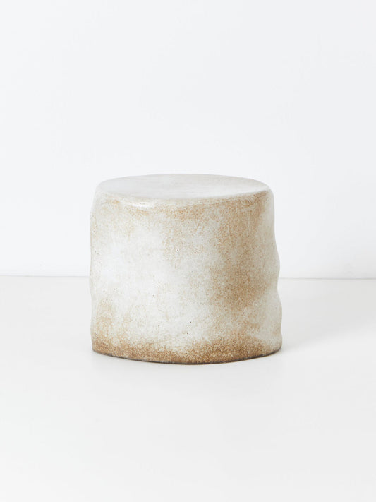 Small Ceramic Side Table in Coral White End Tables