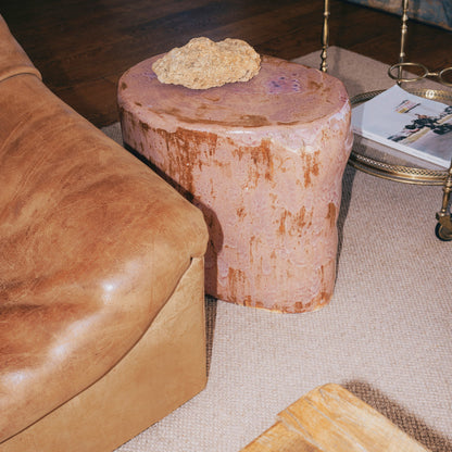 Small Ceramic Side Table in Petri Pink End Tables