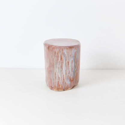 Small Ceramic Side Table in Petri Pink End Tables