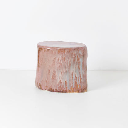 Small Ceramic Side Table in Petri Pink End Tables