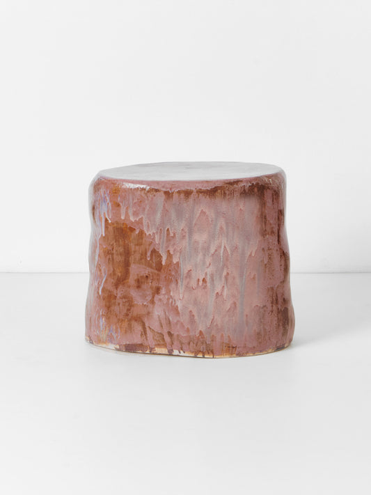 Small Ceramic Side Table in Petri Pink End Tables