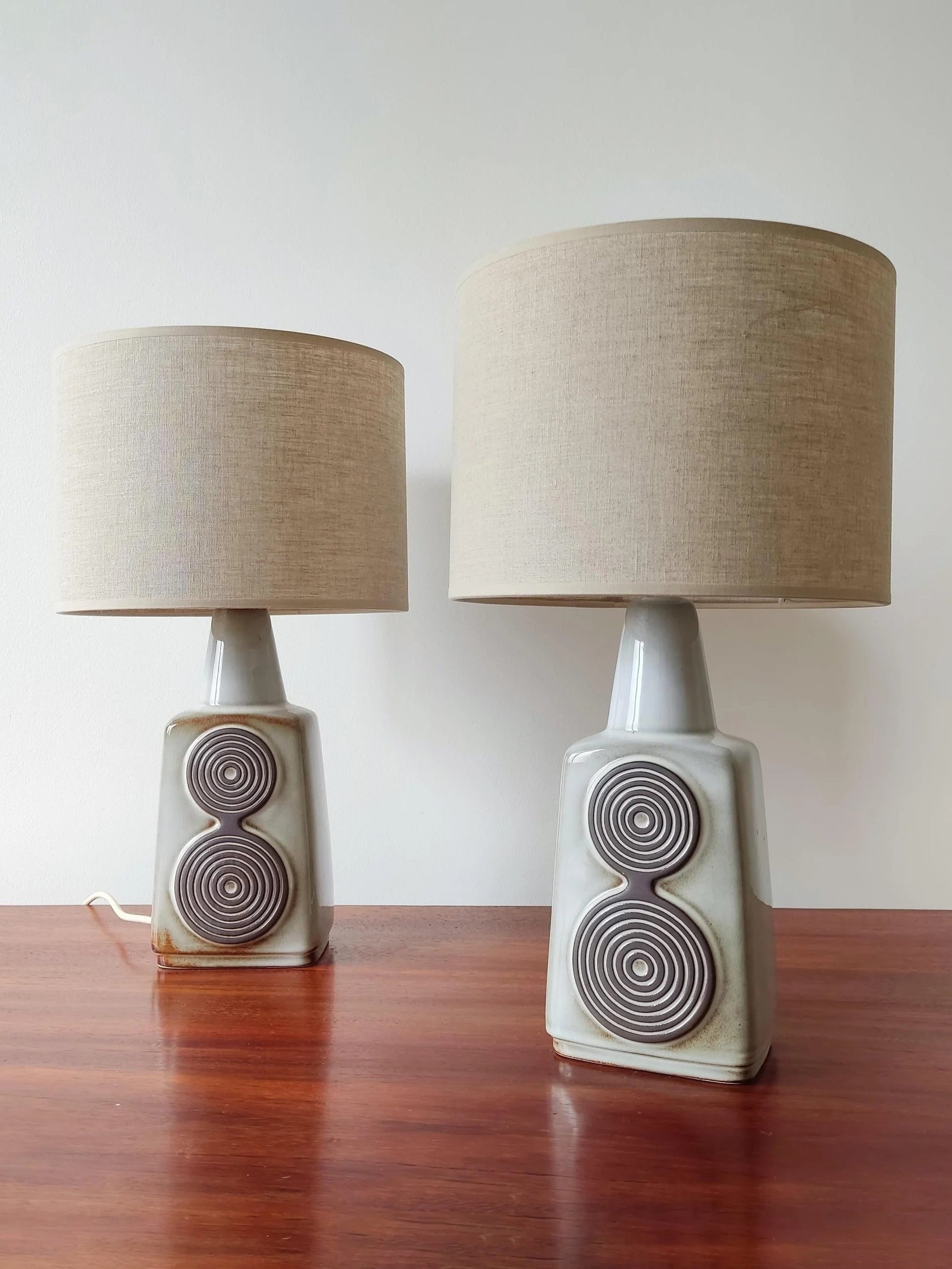 Pair of Soholm Stentoj Ceramic Lamps - Denmark 1960s Table Lamps