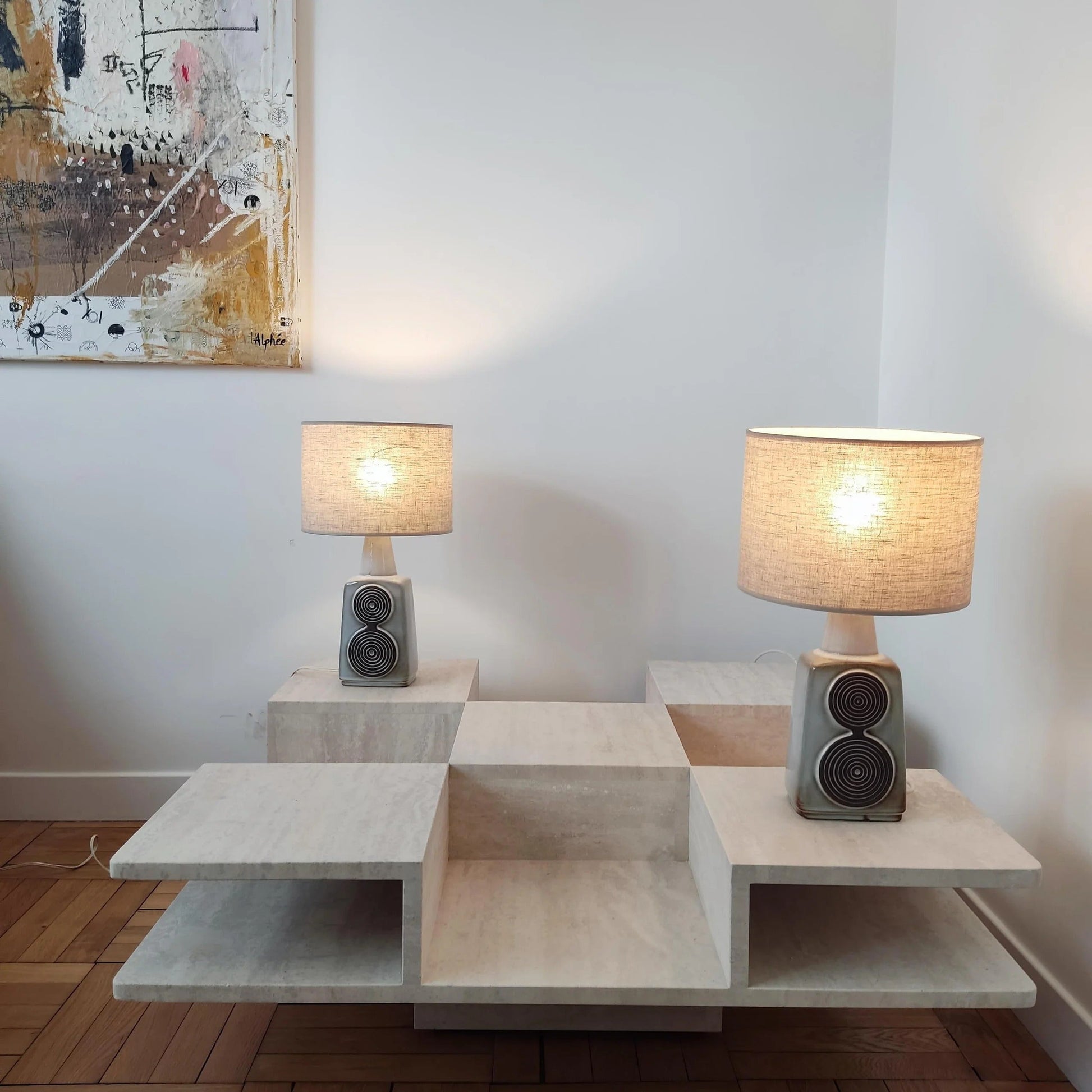 Pair of Soholm Stentoj Ceramic Lamps - Denmark 1960s Table Lamps