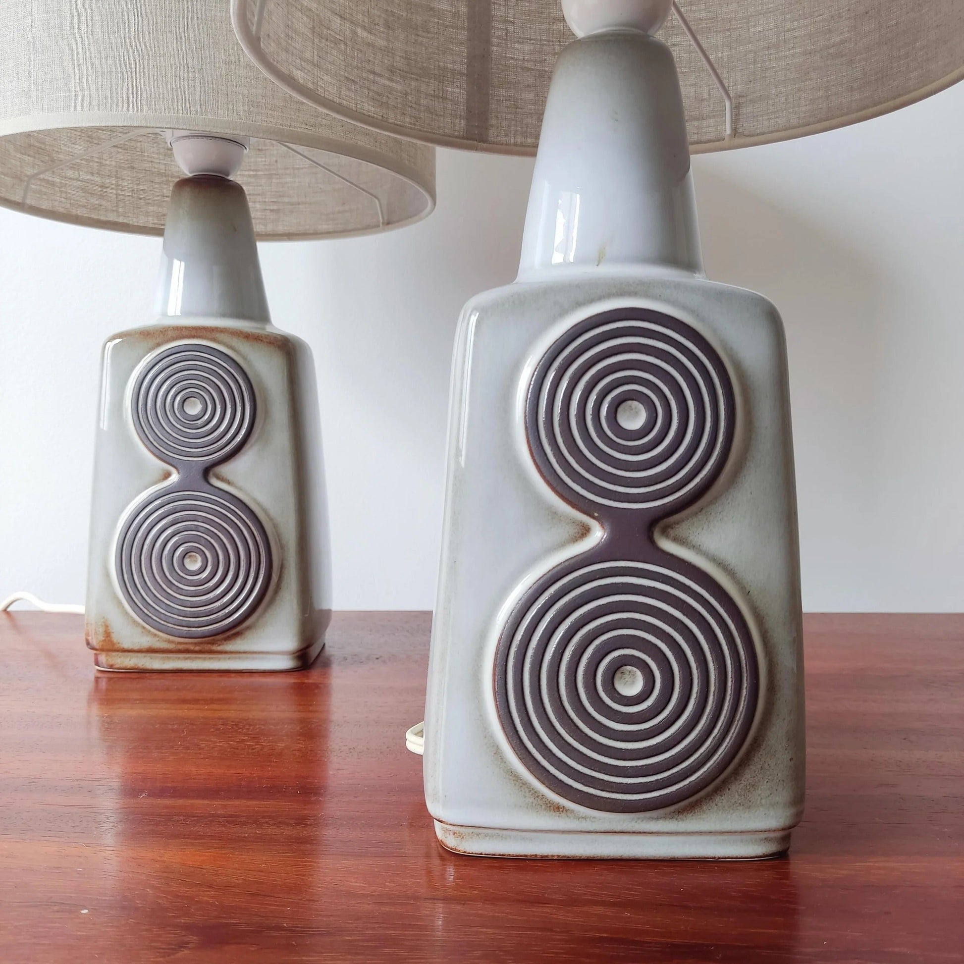 Pair of Soholm Stentoj Ceramic Lamps - Denmark 1960s Table Lamps