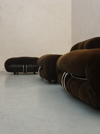 Soriana Armchairs and Pouf by Afra e Tobia Scarpa for Cassina, 1969 Chairs
