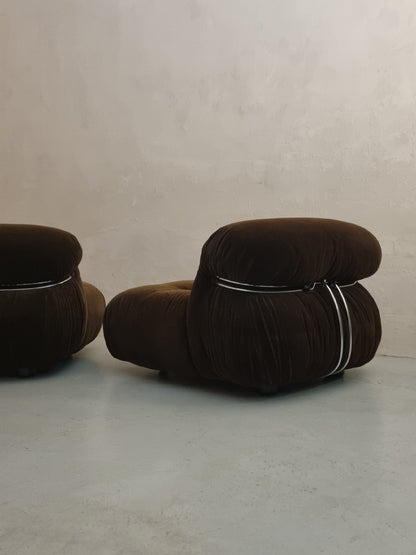 Soriana Armchairs and Pouf by Afra e Tobia Scarpa for Cassina, 1969 Chairs