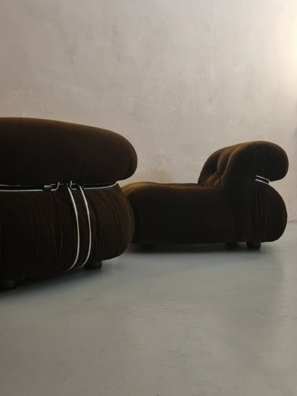 Soriana Armchairs and Pouf by Afra e Tobia Scarpa for Cassina, 1969 Chairs
