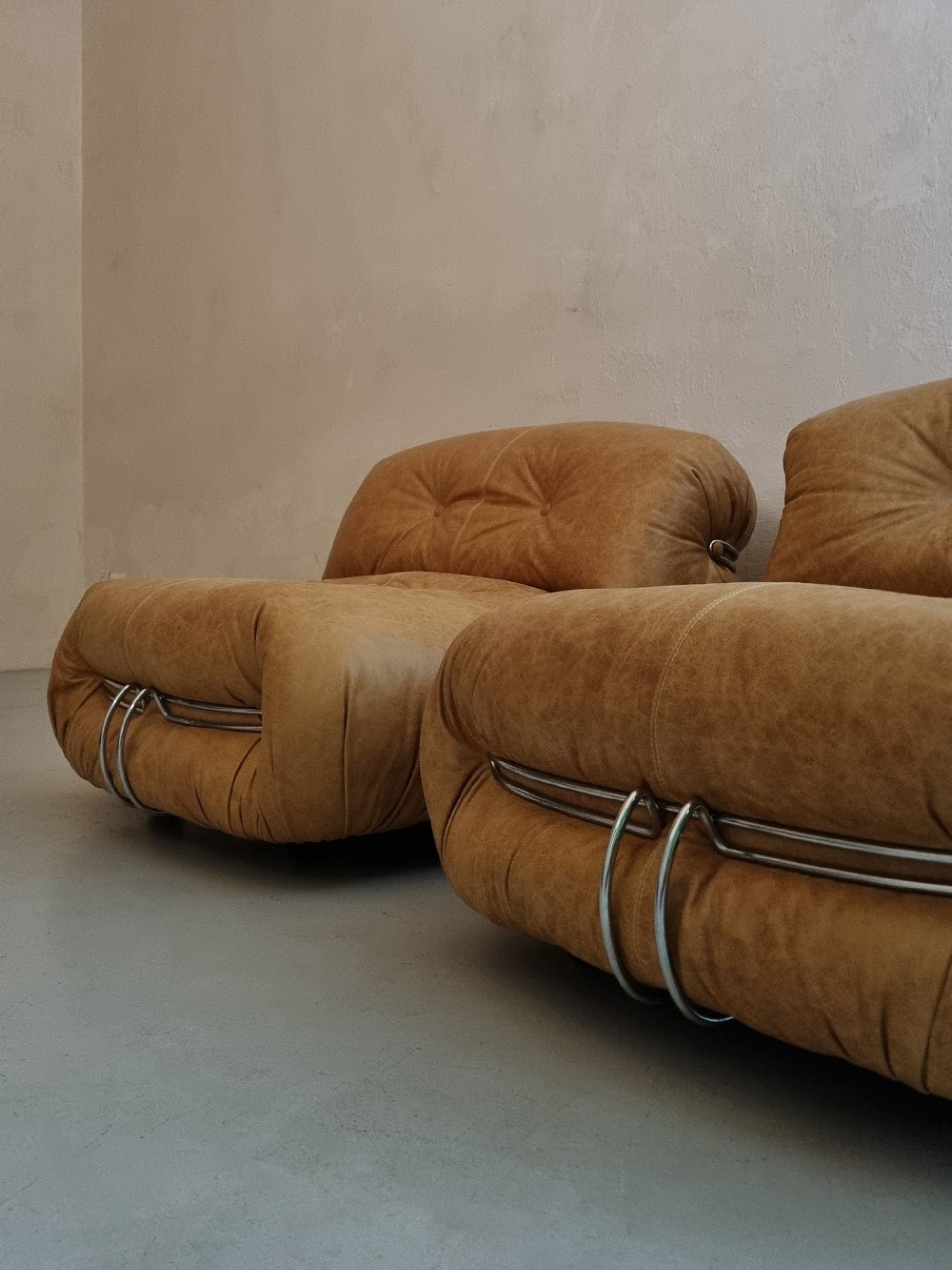 Soriana Two Armchairs by Afra E Tobia Scarpa for Cassina, 1969 Chairs