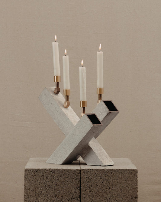 Spark Candelabra in Moon Gold Candle Holders